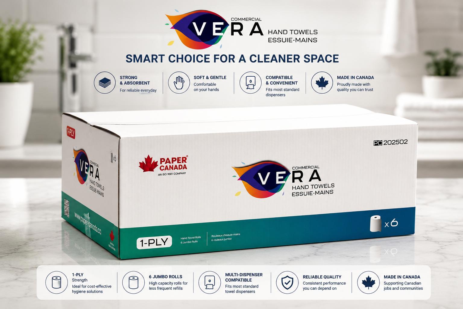 Illustrated Vera Commercial Paper Towels package